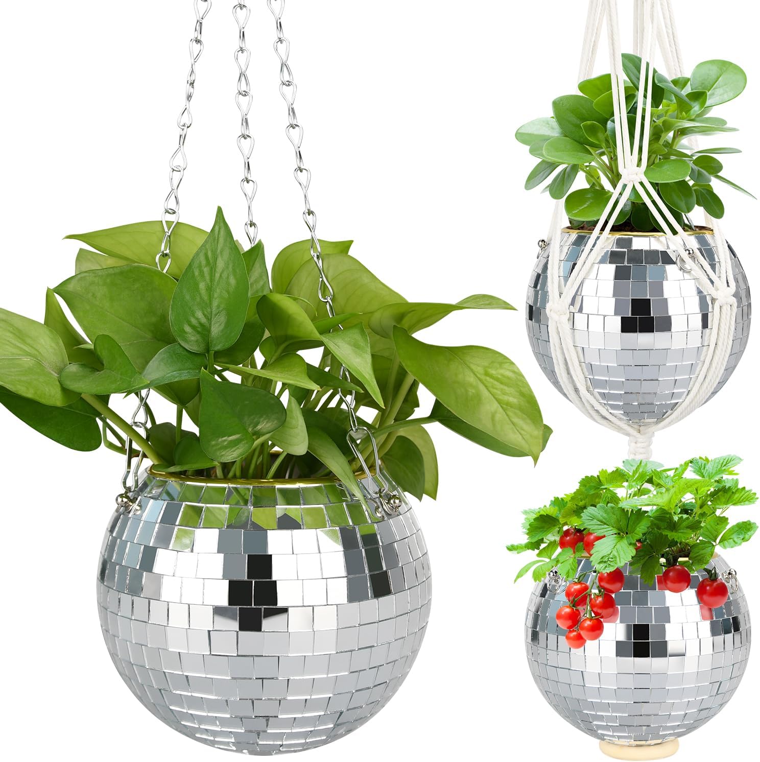Disco Ball Hanging Planter